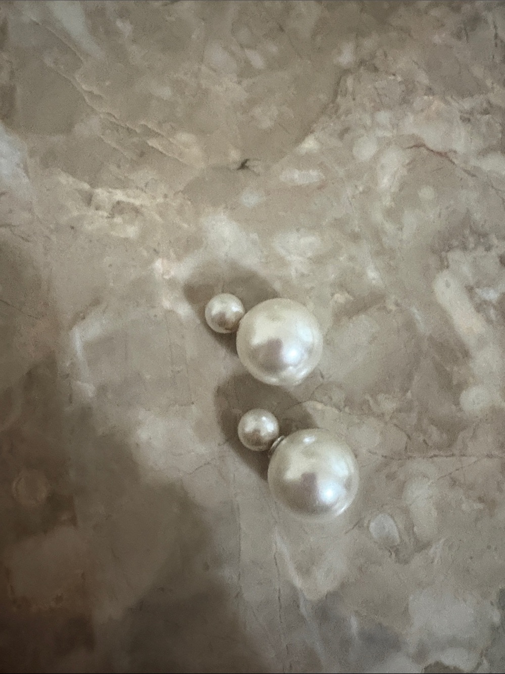Pearl Double-Sided Stud Earrings - White